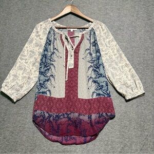 Daniel Rainn Women's BOHO Style Multicolor Blouse